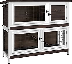 PawHut Outdoor 2-Tier Wooden Rabbit Hutch