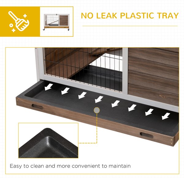 PawHut Elevated Wooden Indoor Rabbit Hutch