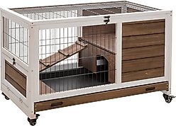 PawHut Elevated Wooden Indoor Rabbit Hutch