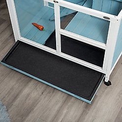 PawHut 2 Story Indoor Wooden Rabbit Hutch, Light Blue slide 2 of 9