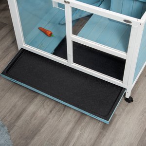 PawHut 2 Story Indoor Wooden Rabbit Hutch, Light Blue