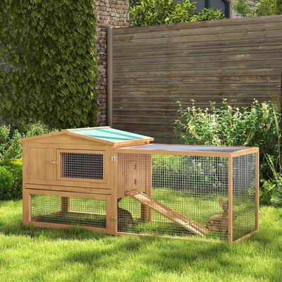 Show full view: PawHut 62-in Outdoor Rabbit Hutch slide 2 of 9