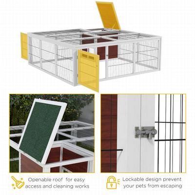 Show full view: PawHut 64-in Wooden Outdoor Rabbit Hutch slide 5 of 9