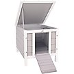 Show in main carousel: PawHut Wooden Rabbit Hutch with Openable & Waterproof Roof, Grey slide 1 of 9