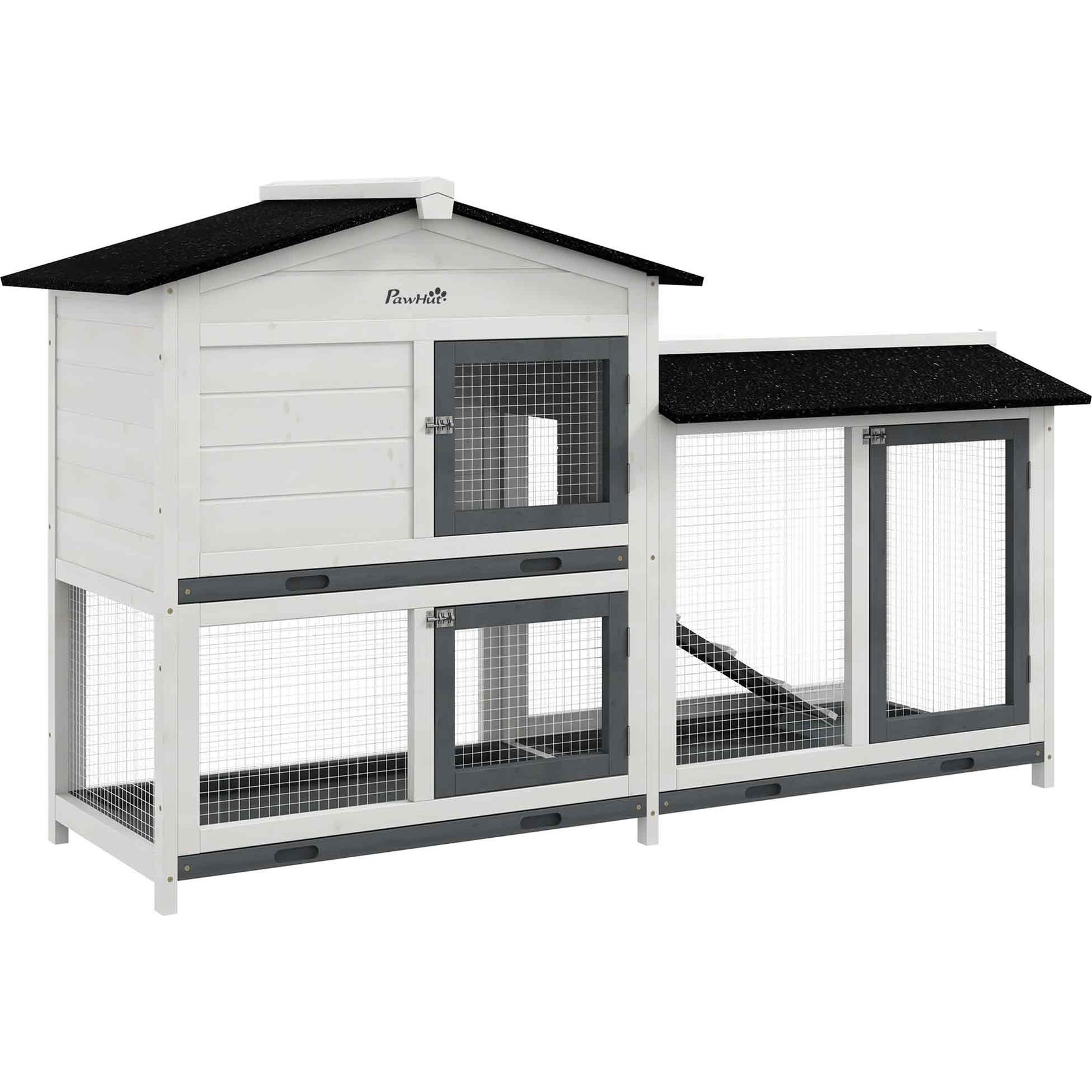 PawHut 2 Story Indoor/Outdoor Rabbit Hutch