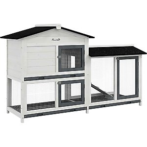 PawHut 2 Story Indoor/Outdoor Rabbit Hutch