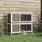 Show in main carousel: PawHut Wooden Indoor/Outdoor Rabbit Hutch, Brown slide 2 of 9