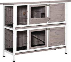 PawHut Indoor/Outdoor Rabbit Hutch with Quick on-the-Go Feeding