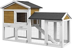 PawHut Indoor Wooden Rabbit Hutch, Natural Wood
