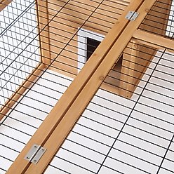 PawHut Indoor/Outdoor Waterproof Rabbit Pen, Natural Wood slide 2 of 9