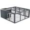 Show in main carousel: PawHut Indoor/Outdoor Waterproof Rabbit Hutch, Charcoal Gray slide 1 of 9