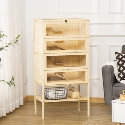 Show full view: PawHut 23-in 5-Tier Wooden Hamster Cage slide 2 of 10