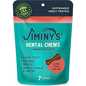 Jiminy's Dog Dental Chew Treat, Large, 7 count