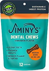 Jiminy's Dog Dental Chew Treat, Medium, 12 count