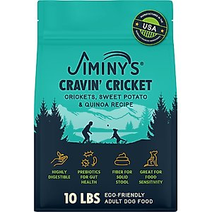 Jiminy's Cravin' Cricket Sensitive Stomach Dry Dog Food, 10-lb bag