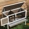 Show in main carousel: PawHut Elevated Indoor/Outdoor Rabbit Hutch with Hinged Asphalt Roof, Brown slide 9 of 9