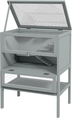 Show full view: PawHut 3 Tier Wooden Hamster Cage slide 8 of 10