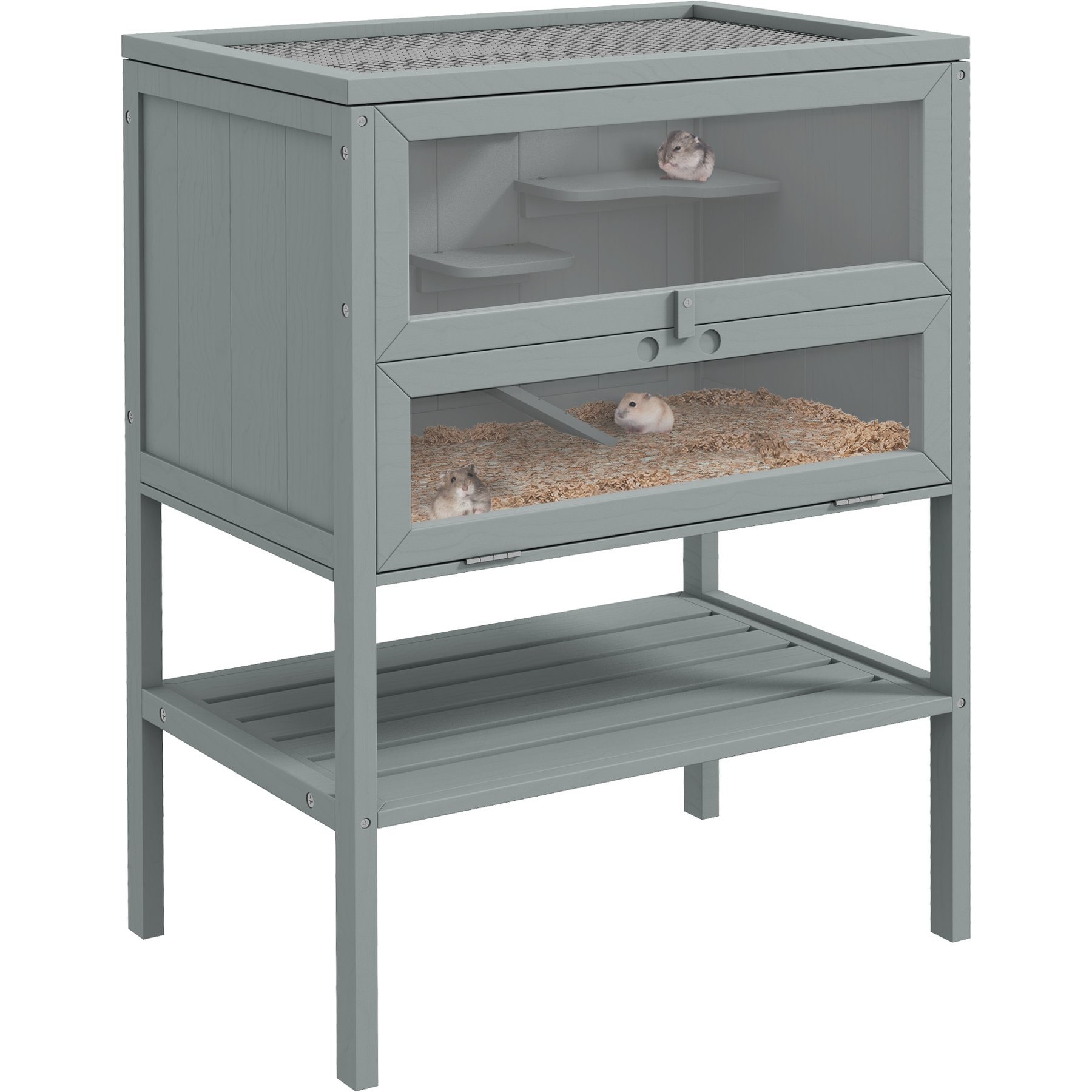 PawHut 3 Tier Wooden Hamster Cage