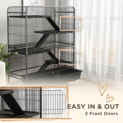 Show full view: PawHut 53.5-in 5-Level Metal Small Animal Cage slide 7 of 9