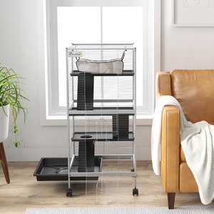 PawHut Rolling 4 Platform Small Animal Cage