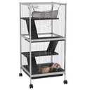 PawHut Rolling 4 Platform Small Animal Cage