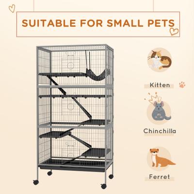 Show full view: PawHut 63-in 6-Tier Small Animal Cage slide 4 of 9
