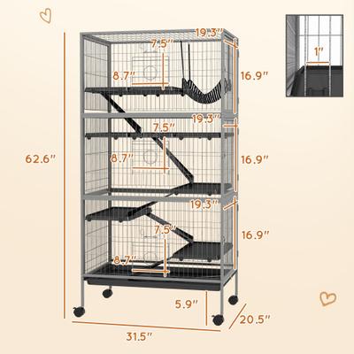 Show full view: PawHut 63-in 6-Tier Small Animal Cage slide 3 of 9