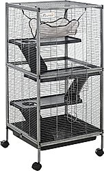 PawHut 4 Platform Small Animal Cage with Wheels