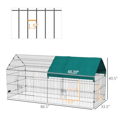 Show full view: PawHut 87-in Indoor/Outdoor Small Animal Playpen, Black slide 3 of 9