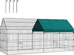 PawHut 87-in Indoor/Outdoor Small Animal Playpen, Black