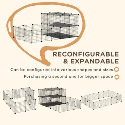 Show full view: PawHut Metal Wire Small Animal Cage with Door slide 5 of 9