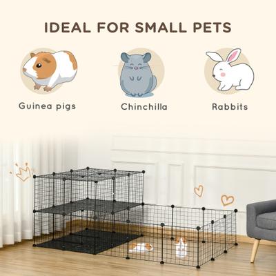 Show full view: PawHut Metal Wire Small Animal Cage with Door slide 4 of 9