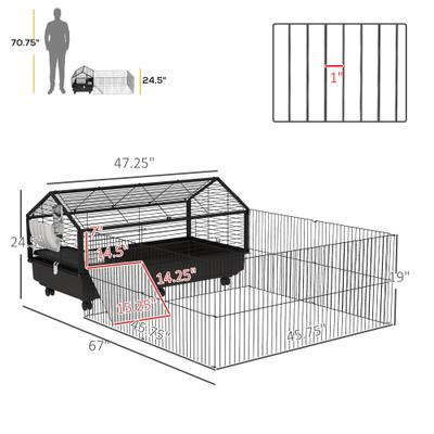 Show full view: PawHut Small Animal Playpen Cage slide 3 of 9
