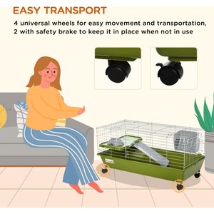 PawHut 35-in Small Pet Cage, Green