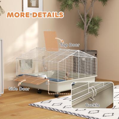 Show full view: PawHut 35-in Rolling Small Animal Cage slide 8 of 9