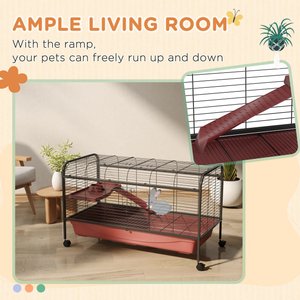 PawHut 48-in Small Pet Cage with Wheels