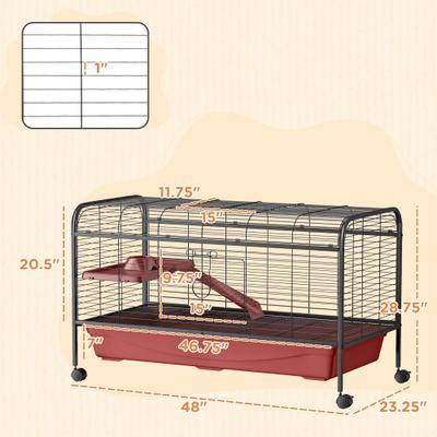 Show full view: PawHut 48-in Ferret Cage with Wheels slide 3 of 9