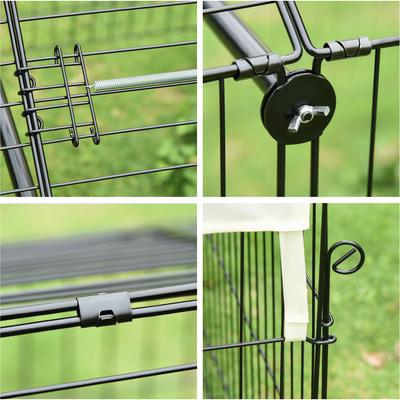 Show full view: PawHut Outdoor Metal Playpen Small Animal Cage, Beige slide 8 of 9