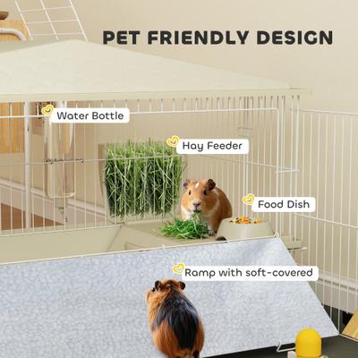 Show full view: PawHut Small Animal Cage with Removable Playpen slide 5 of 9