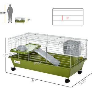 PawHut 35-in Small Pet Cage, Green