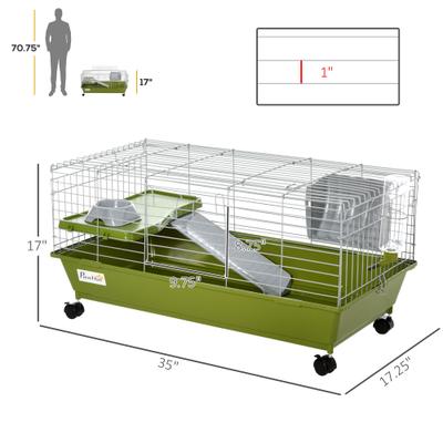Show full view: PawHut 35-in Ferret Cage, Green slide 3 of 9