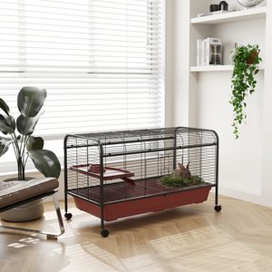 PawHut 48-in Small Pet Cage with Wheels