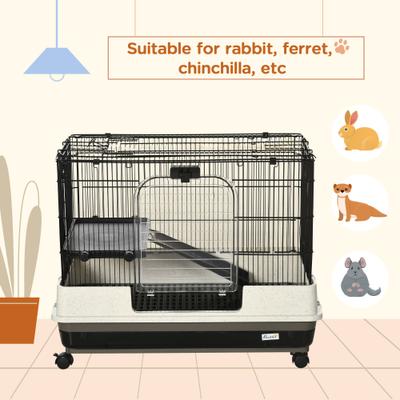 Show full view: PawHut 2-Level Small Animal Cage with Wheels slide 5 of 9
