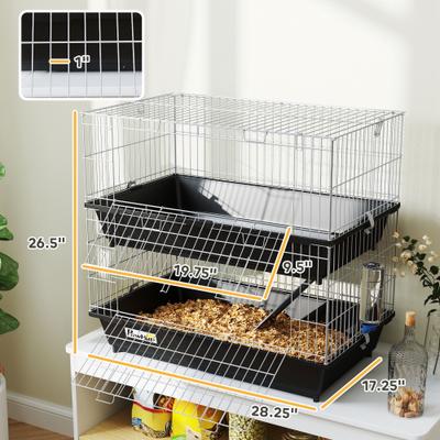 Show full view: PawHut 2-Tier Small Animal Cage, Black slide 3 of 9