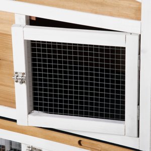 PawHut 90.5-in Wooden Rabbit Hutch