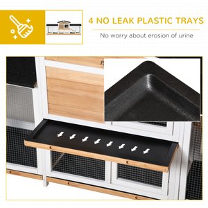 PawHut 90.5-in Wooden Rabbit Hutch