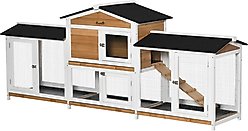 PawHut 90.5-in Wooden Rabbit Hutch