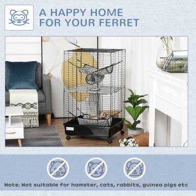 Show full view: PawHut 3 Door Ferret Cage slide 4 of 10
