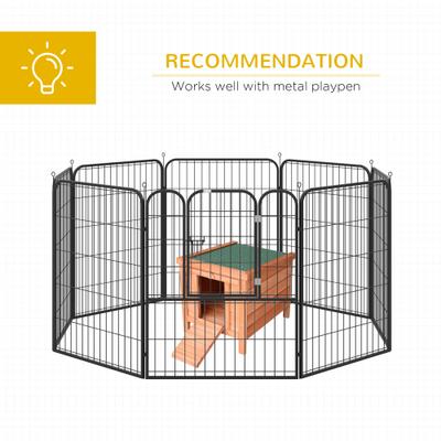 Show full view: PawHut Wooden Rabbit Hutch slide 7 of 9