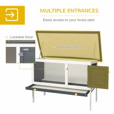 Show full view: PawHut Indoor/Outdoor Wooden Rabbit Hutch slide 5 of 9